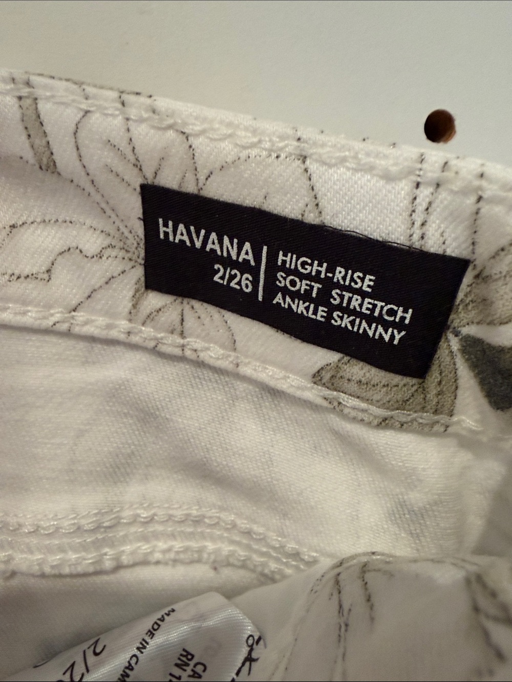 Buffalo David Bitton White Floral Skinny Jeans - Picture 2 of 3